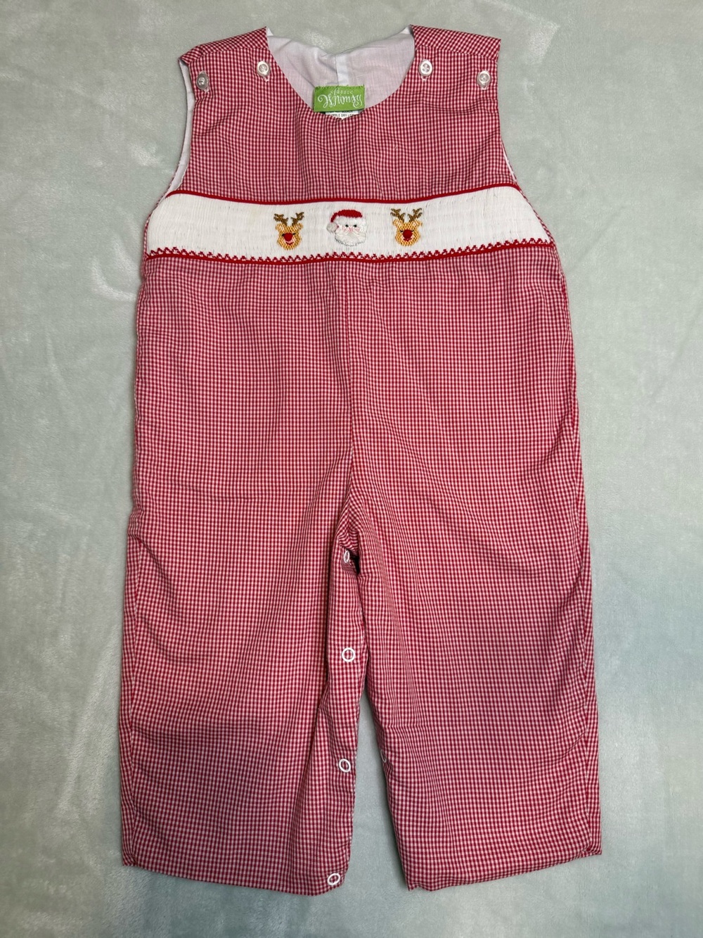 Classic Whimsy Toddler Boys Smocked Christmas Longall 18 months
